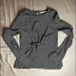 Zara striped long sleeve blouse
